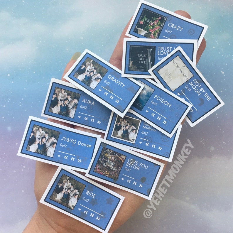 got7 dye individual album kpop journal stickers etsy