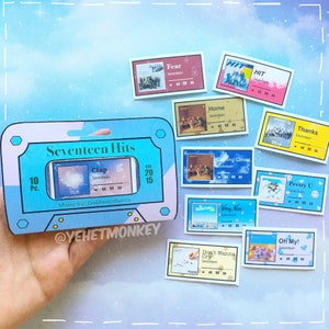 Siebzehn-Hit Songs Album Kpop Journal Aufkleber