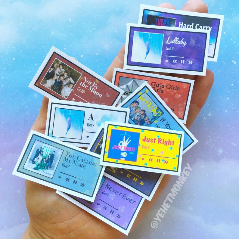 got7 updated hit songs individual kpop journal stickers etsy