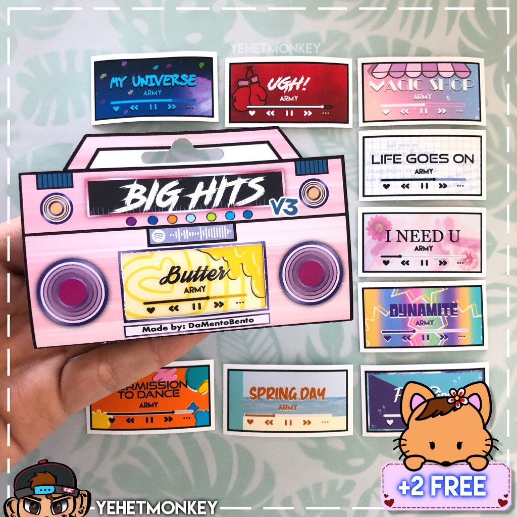 Kpop 2pc Big Hits Songs Kpop Journal Stickers Etsy UK