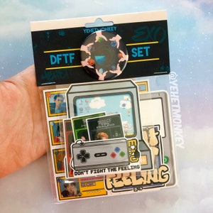 EXO- Don’t Fight The Feeling Sticker & Pin Set Kpop
