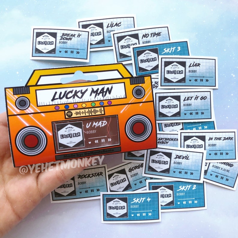 Lucky Man Album Kpop Journal Stickers BOBBY