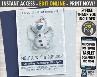Boys Frozen Invite Etsy