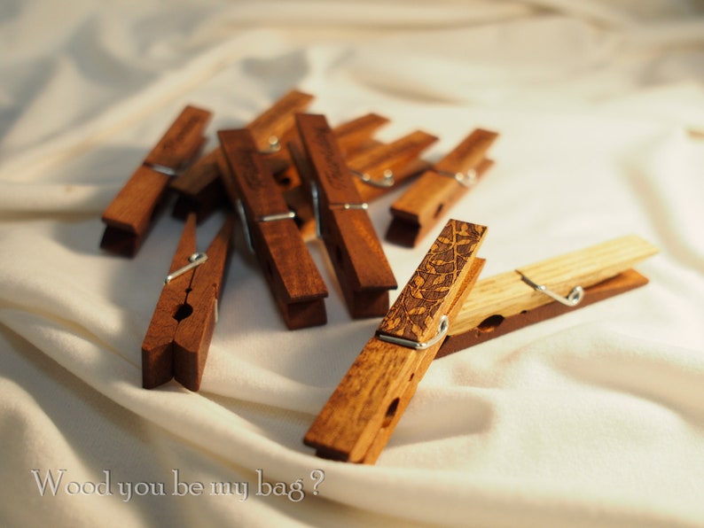 Mahogany wooden clips 10 pieces Etsy