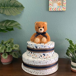 Brown Bear Diaper Cake- 2 Tier