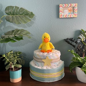 Yellow Duck Diaper Cake- 2 Tier