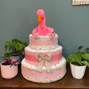 Lente Flamingo Luiertaart - 3 Tier