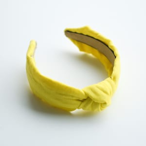 Knotted Bright Yellow Headband, Colorful Headband, Women&#39;s Headband, Summer Headband, Gift Idea, Neon Yellow
