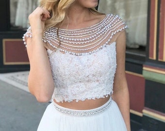Two Piece Prom Dress - Etsy