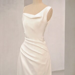 Elegant Open Back Simple Wedding Dress Side Slit Spaghetti Straps ...