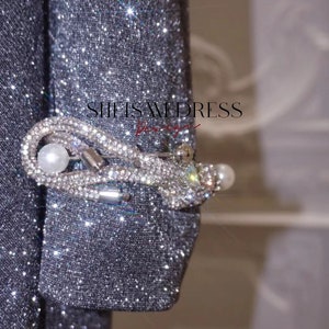 Sparkly Prom Dress Sheath Dress Long Dress Maxi Dress Long Sleeve V ...