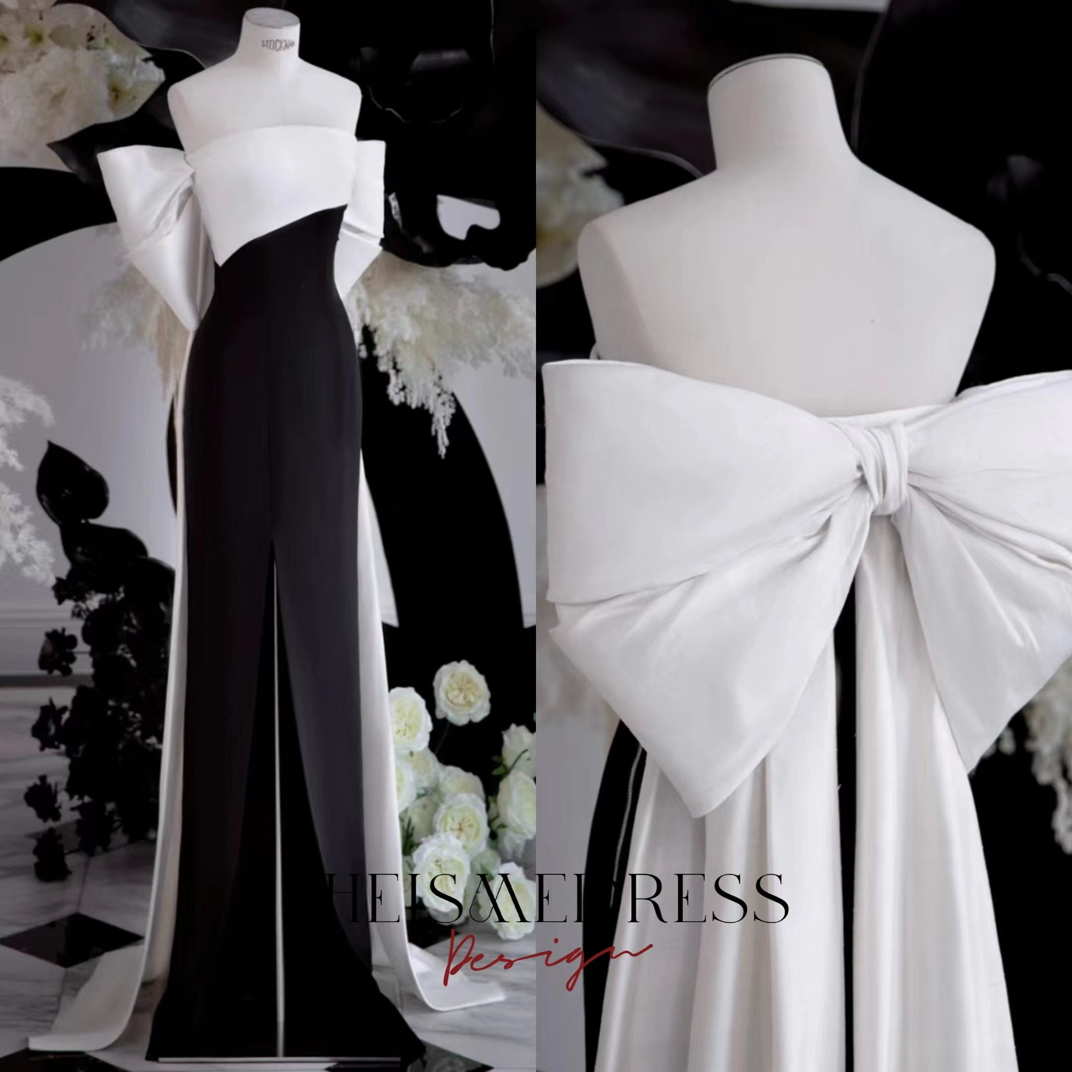 black and white formal dresses