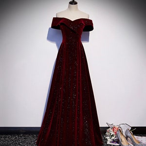 A-line Off-shoulder Long Evening Gown Floor Length Dress - Etsy