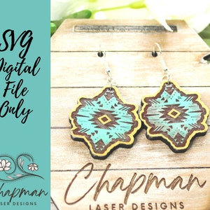 Aztec earring file / laser cut earring / laser engraved svg / Aztec laser earring