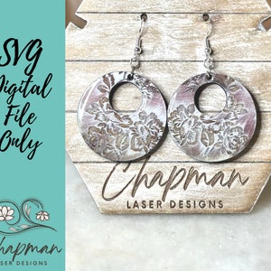 BOHO Floral Laser Earring File / Engraved Earring / Digital Laser File / SVG / Digital File Only / Laser Cut Jewelry