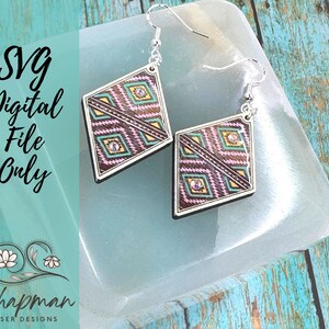 Geometric Laser-Cut Aztec Earring File | Laser Earring SVG