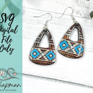 Boho Western Laser Cut Earring File | Aztec Laser Earring File