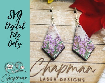 Floral Laser Earring File / Engraved Earring / Digital Laser File / SVG / Digital File Only / Laser Cut Jewelry