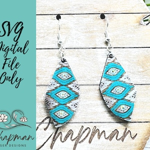 Aztec Pattern Laser Earring File | Aztec Earring SVG