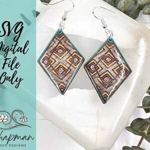 Diamond Shape Southwestern Style Laser Earring SVG file