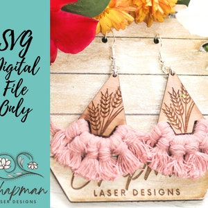 Macrame Wheat Laser Earring File / Laser Earring File / Macrame Earring