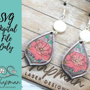 Flower Wood Earring File / Floral Earring SVG Files / Flower Earring SVG / Laser Earring File