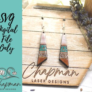 Western Pattern bar Laser Earring File / Laser Earring File / Western Laser File / Aztec Earring File