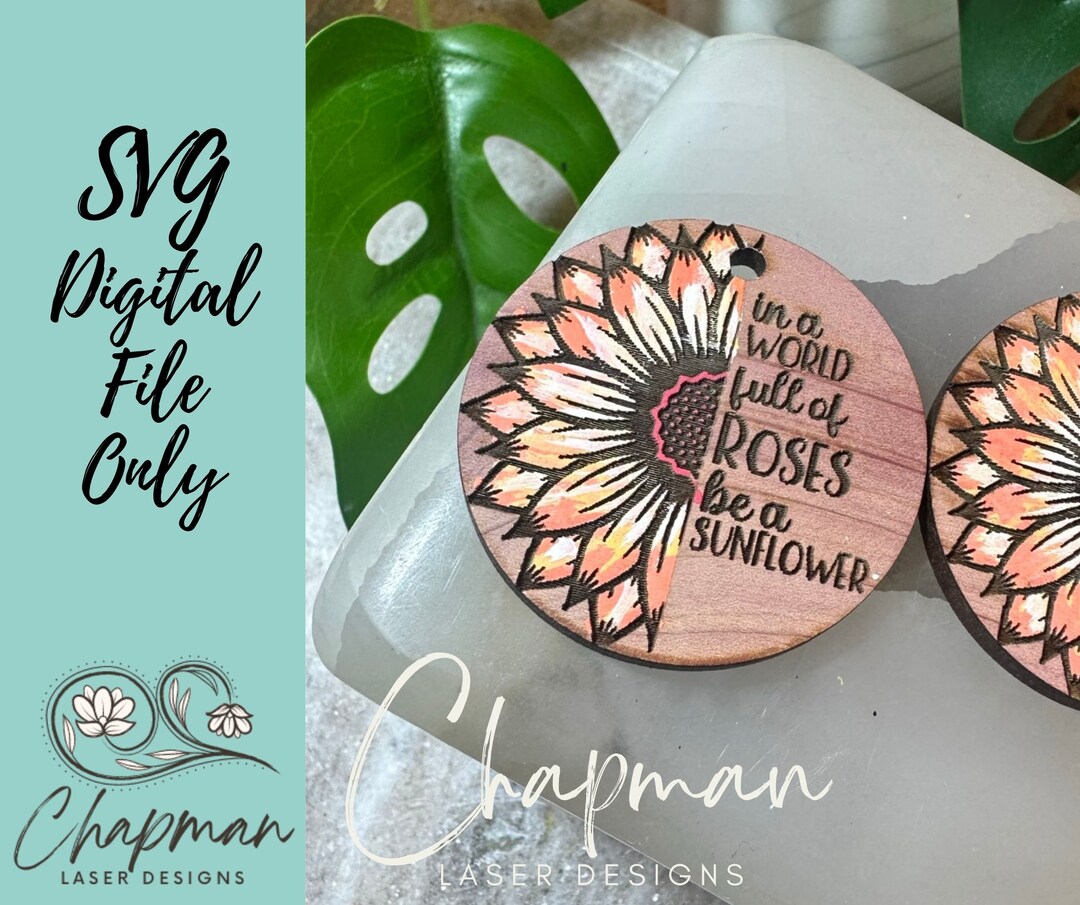 Sunflower Splendor: Laser Cut Earring SVG Design - DIY Floral Elegance ...