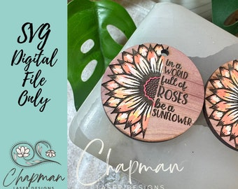 Sunflower Splendor: Laser Cut Earring SVG Design - DIY Floral Elegance for Your Ear Candy!