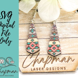 Tribal Laser Earring File / BOHO Laser Earring File  / Engraved Earring / Digital Laser File /  SVG / Digital File Only / Laser Cut Jewelry