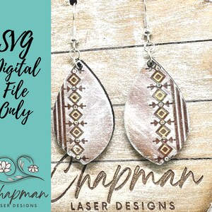 Simple Stripped Tribal Laser Earring File | Aztec Earring File