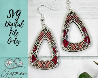 Cute Triangle Pattern Drop Laser Earring SVG