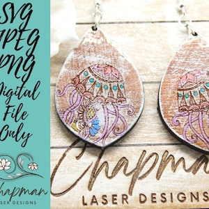 Jelly Fish Earring SVG / Sea life Earring File / Jellyfish SVG / Earring SVG / Laser file