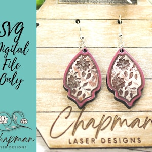 Floral Earring File / Scalloped Edge Earring File / Laser Earring File / Laser SVG File