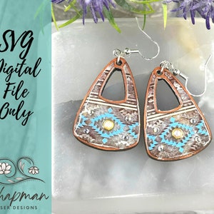 Tribal laser earring file with southwestern influence | Earring SVG