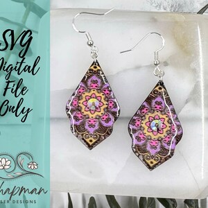 Floral Mandala Laser Cut Earring Design | Laser SVG