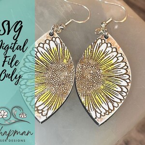 Elegant Bohemian Daisy Earring Design / Laser Earring SVG