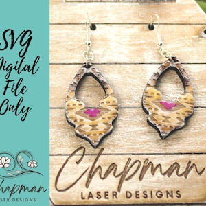 Tribal Scalloped shaped Earring File / Laser Earring File / Aztec File