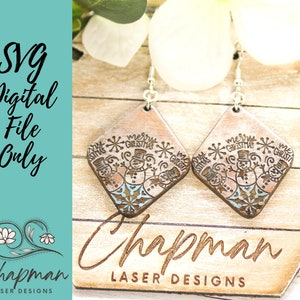 Snowman Mandala Laser Earring File / Engraved Earring / Digital Laser File / SVG / Digital File Only / Laser Cut Jewelry Active