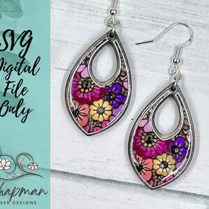 Boho Chic Floral Earring Design - Ready-to-Cut SVG Laser Earring SVG File