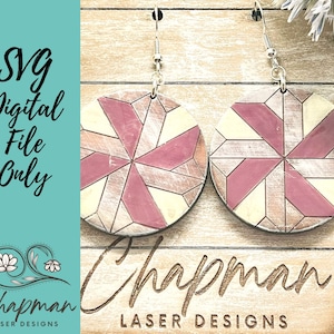 Barn Quilt inspired Earring SVG / Earring Laser File / Laser File / Barn Quilt