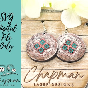 Round Circle Aztec Earring File / Aztec Laser File / Laser Earring File / Earring File