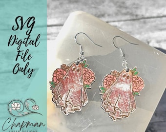 Unique Floral Ghost Laser Earring File