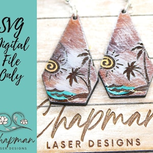 Earring SVG File / Beach Earring File / Palm Tree Earring File / Laser File