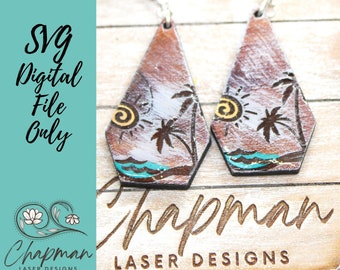 Earring SVG File / Beach Earring File / Palm Tree Earring File / Laser File