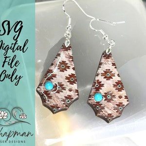 Boho - Tribal Inspired Laser Earring File | Glowforge Earring File | Laser SVG