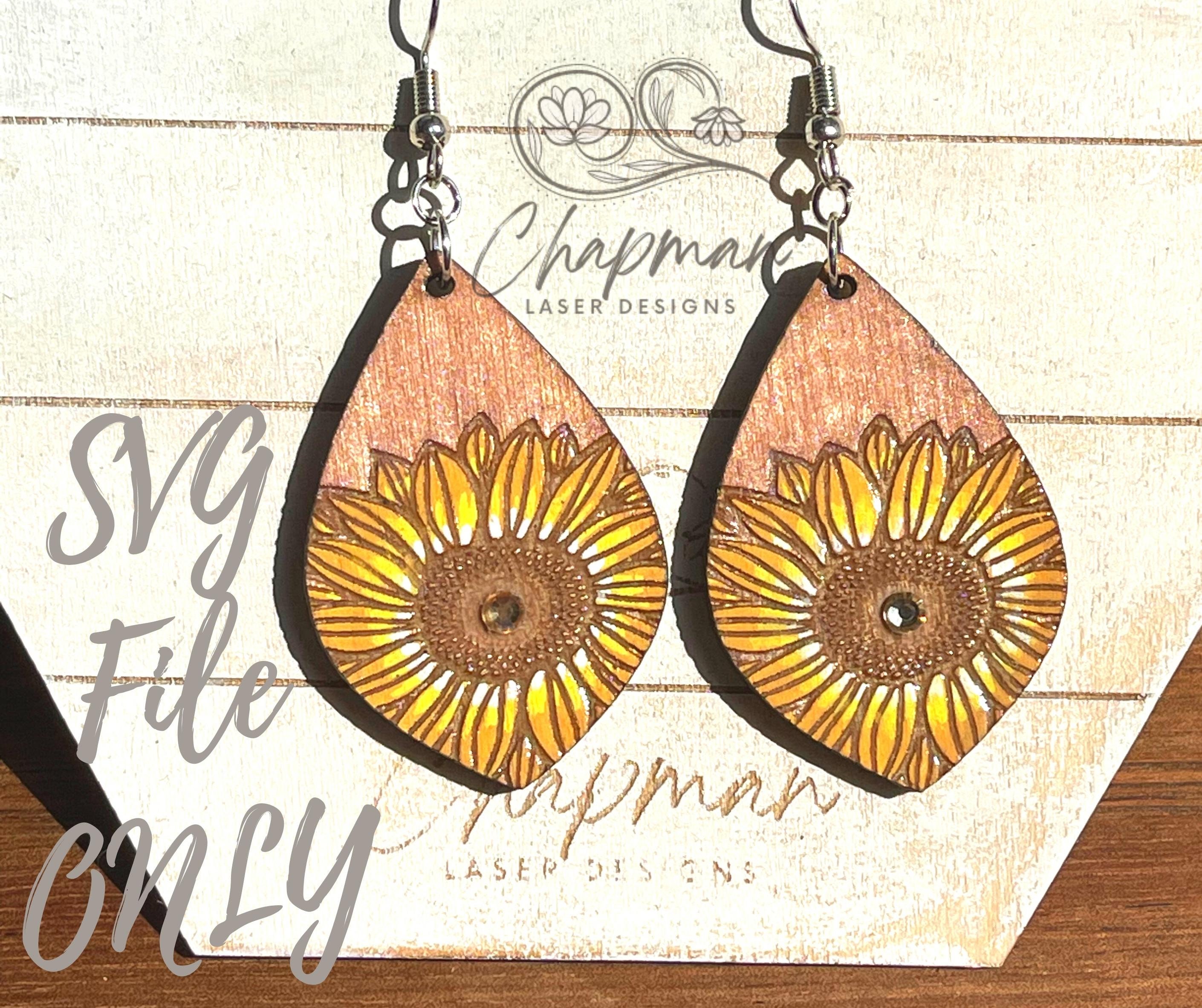 Sunflower Earring SVG / Sunflower SVG / Earring SVG / Earring Etsy