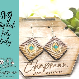 Abstract Lines Aztec Laser Earring File / Earring File