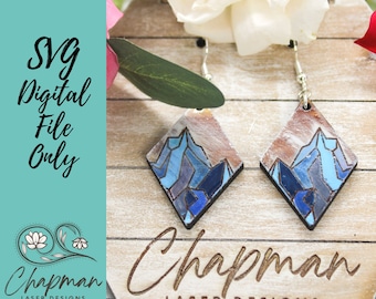 Abstract Mountain Earring SVG / Earring laser File / Laser File / SVG / Mountain SVG