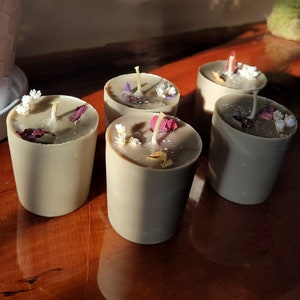 Votive Witch Altar Candles x 5 - &quot;Abundance&quot; (One glass votive holder included)
